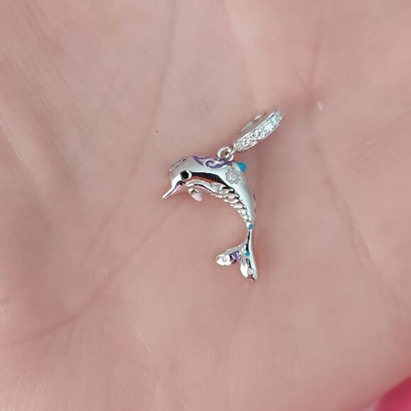 925 Silver Dolphin Nautical Charm - Picture 3 of 12